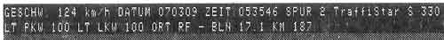 geblitzt - wie schnell