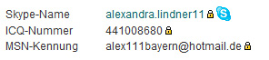 Alexandra Lindner Skype ICQ MSN alexandra lindner skype icq msn