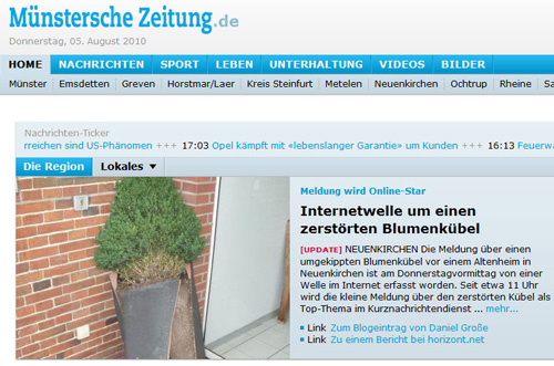 mz münstersche zeitung internetwelle blumenkübel