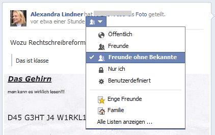 facebook privatsphäre beitrag