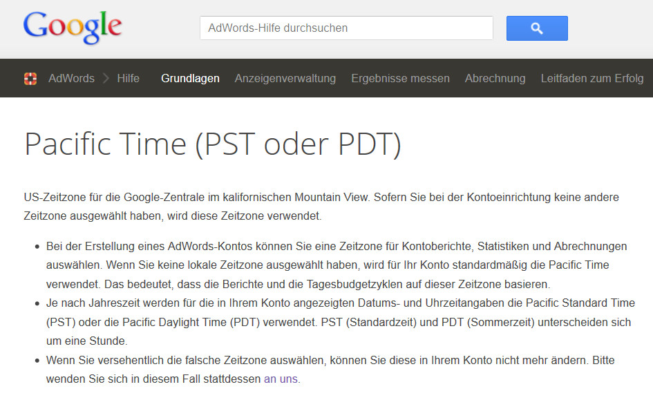 google pacific time pst pdt