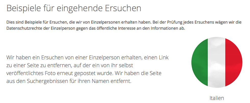 Bild von Google aus Suchergebnissen gelöscht