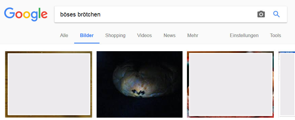 Google-Suche: Böses Brötchen