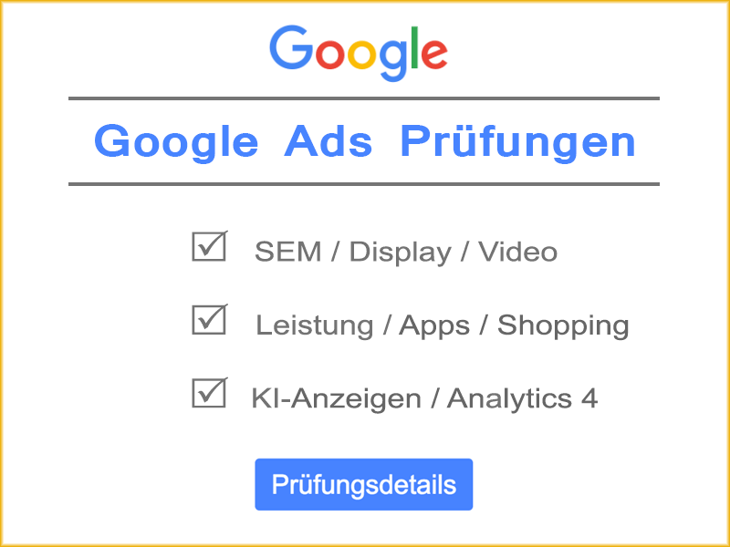 Google Prüfungen