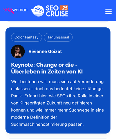 SEOcruise Programm: Keynote Vivienne Goizet SEOcruise Programm: Keynote Vivienne Goizet