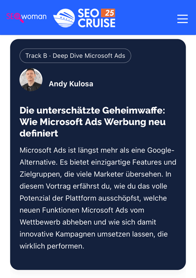 SEOcruise Programm: Andy Kulosa SEOcruise Programm: Andy Kulosa