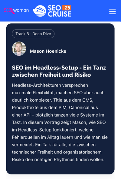 SEOcruise Programm: Mason Hoenicke SEOcruise Programm: Mason Hoenicke