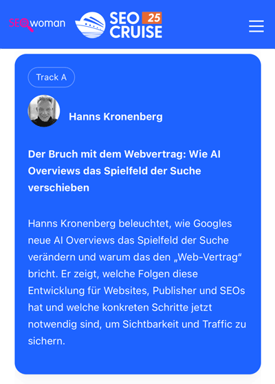 SEOcruise Programm: Hanns Kronenberg SEOcruise Programm: Hanns Kronenberg