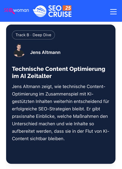SEOcruise Programm: Jens Altmann SEOcruise Programm: Jens Altmann