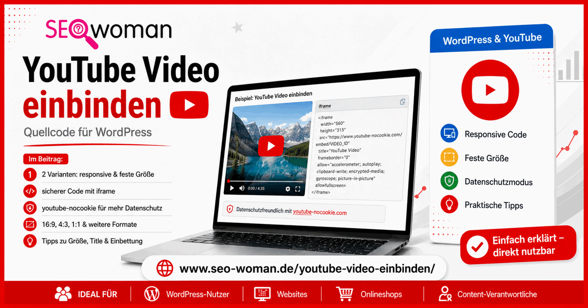 YouTube Video einbinden 2026 YouTube Video einbinden 2026