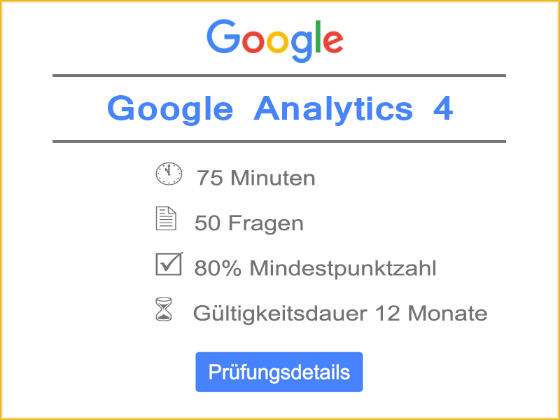Google Analytics 4 Prüfungsdetails