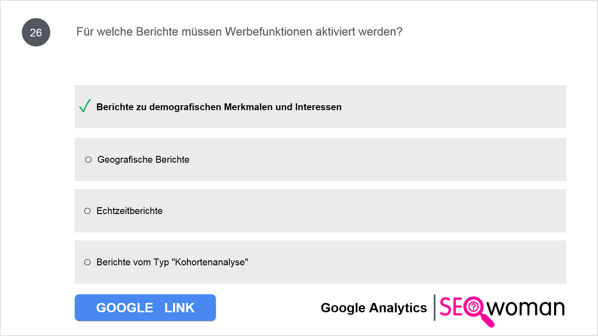 Für welche Berichte müssen Werbefunktionen aktiviert werden?