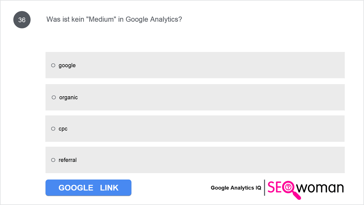 Was ist kein Medium in Google Analytics?