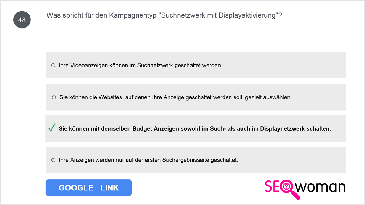 Was spricht für den Kampagnentyp Suchnetzwerk mit Displayaktivierung?