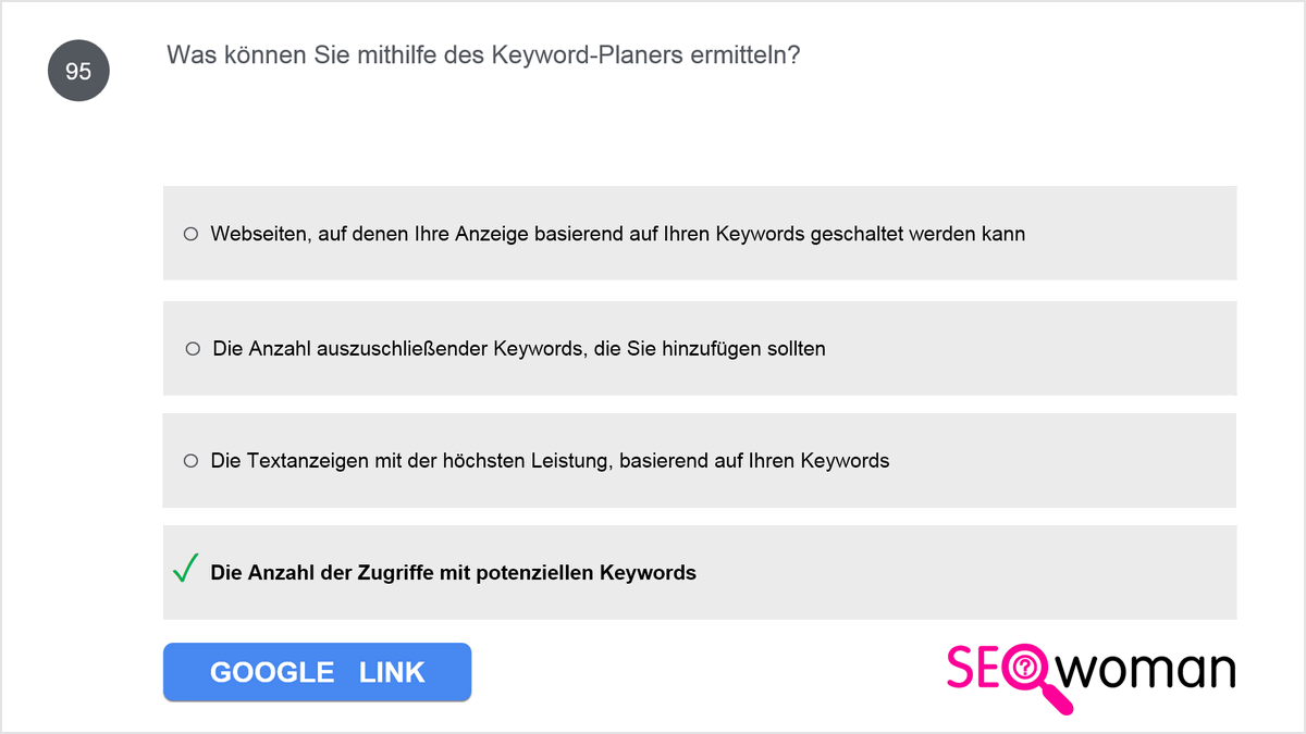 Was können Sie mithilfe des Keyword-Planers ermitteln?