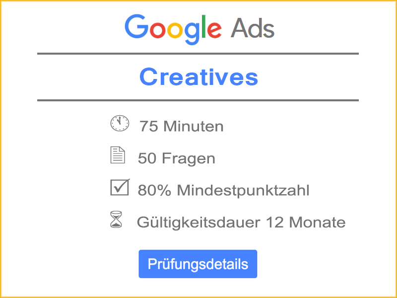 Google Ads Creatives Prüfungsdetails