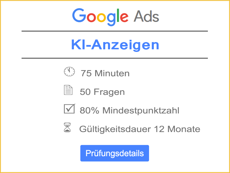 Google Ads KI-Anzeigen Prüfungsdetails
