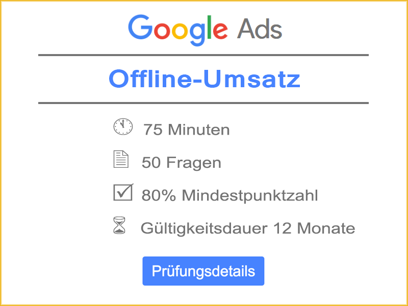 Google Ads Offline-Umsatz Prüfungsdetails