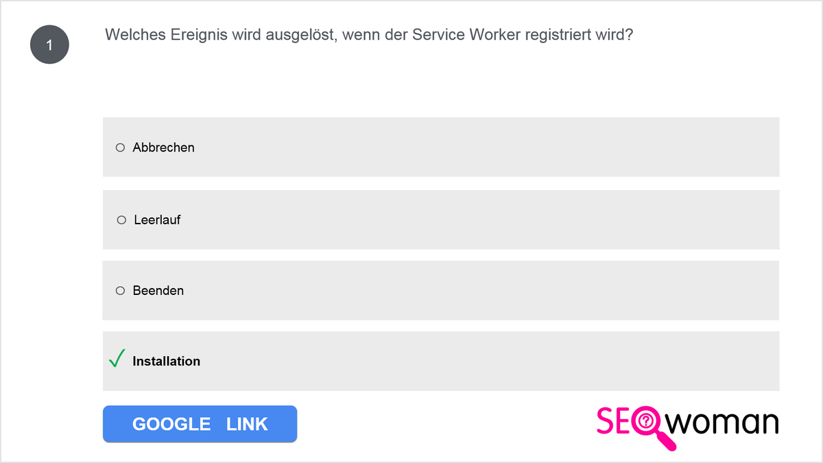 Welches Ereignis wird ausgelöst, wenn der Service Worker registriert wird?