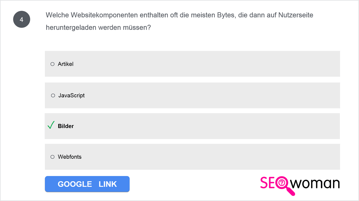 Welche Websitekomponenten enthalten oft die meisten Bytes, die dann auf Nutzerseite heruntergeladen werden müssen?