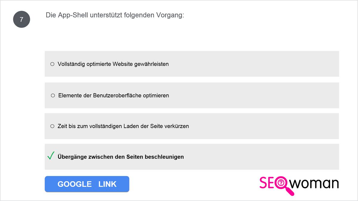 Die App-Shell unterstützt folgenden Vorgang