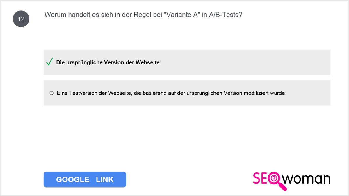 Worum handelt es sich in der Regel bei Variante A in A/B-Tests?