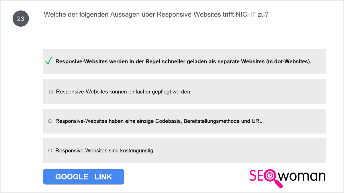 Welche der folgenden Aussagen über Responsive-Websites trifft NICHT zu?