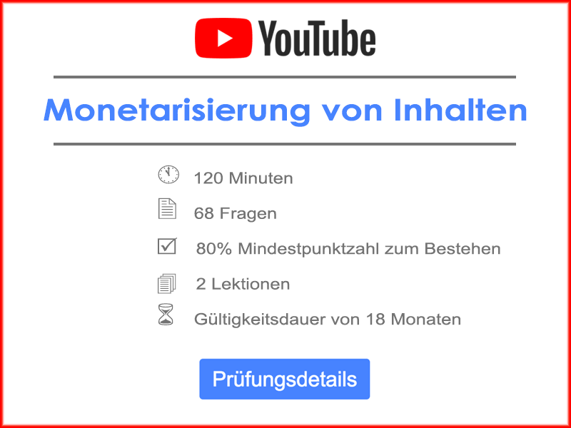 YouTube Monetarisierung von Inhalten