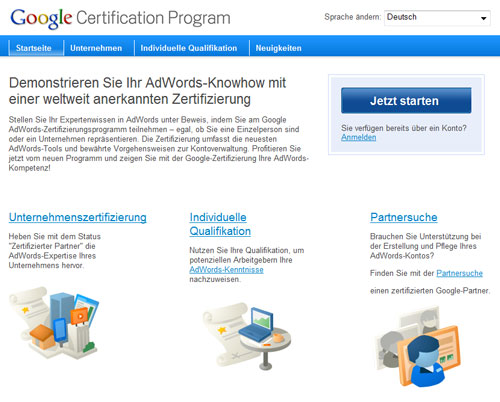 google certification program